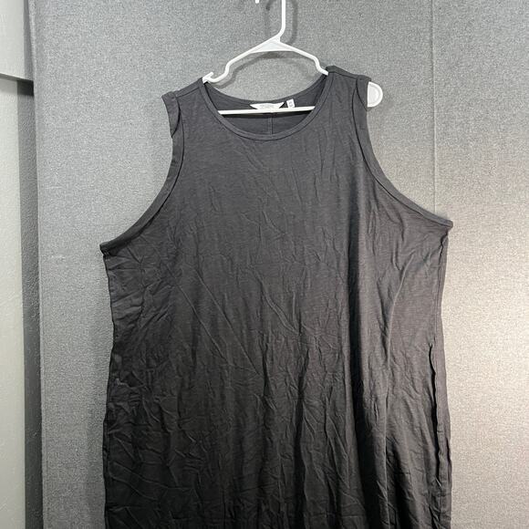 Candace Cameron Bure Sunkissed Regular Midi T-Shirt Dress Washed Black Size 3X - Picture 5 of 14